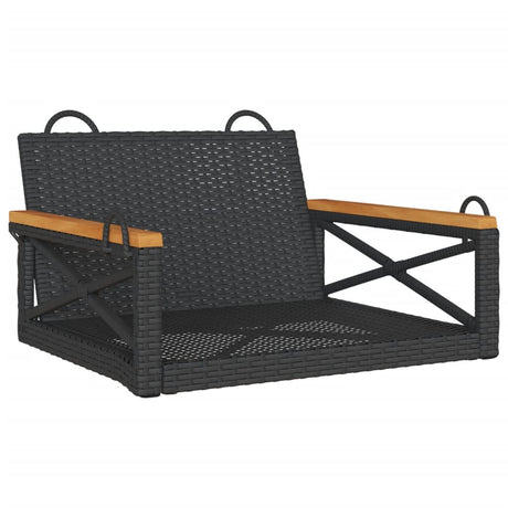 Vidaxl schommelbank 63x62x40 cm poly rattan zwart