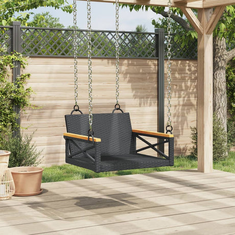 Vidaxl schommelbank 63x62x40 cm poly rattan zwart