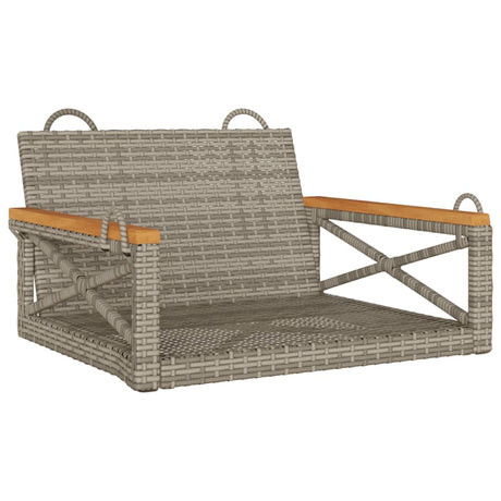 Vidaxl schommelbank 63x62x40 cm poly rattan grijs