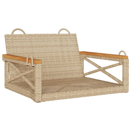 Vidaxl schommelbank 63x62x40 cm poly rattan beige