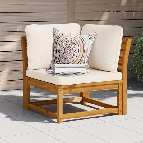 Vidaxl tuinhoekbank met kussens 73x73x65 cm massief acaciahout
