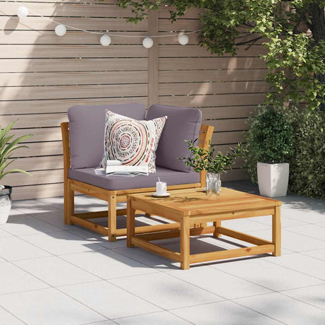 Vidaxl tuinhoekbank met kussens 73x73x65 cm massief acaciahout