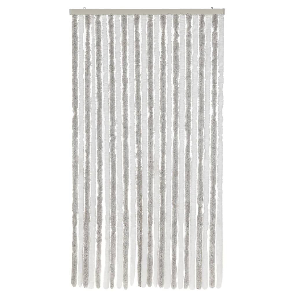 Vidaxl Fly rideau 100x220 cm gris clair chenille et blanc