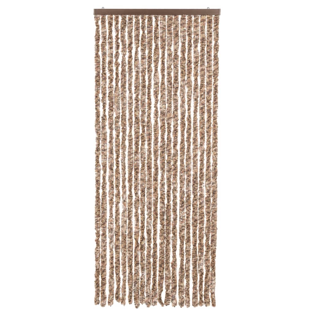 Vidaxl vliegengordijn 56x185 cm chenille beige en donkerbruin