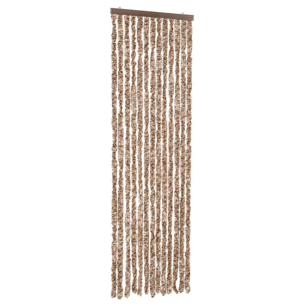 Vidaxl vliegengordijn 56x200 cm chenille beige en donkerbruin