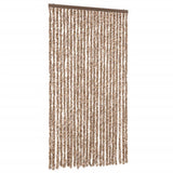Vidaxl vliegengordijn 100x220 cm chenille beige en donkerbruin