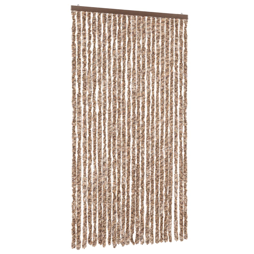 Vidaxl Fly Curtain 100x230 cm Chenille Beige och mörkbrun