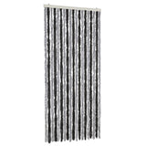 Vidaxl Fly Curtain 56x185 cm Chenille Grey and Black