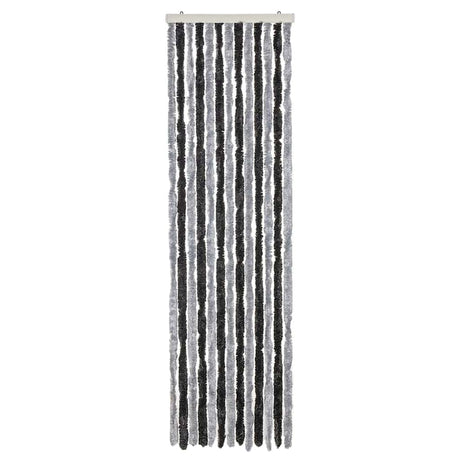 Vidaxl vliegengordijn 56x185 cm chenille grijs en zwart