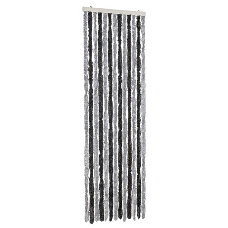Vidaxl vliegengordijn 56x200 cm chenille grijs en zwart