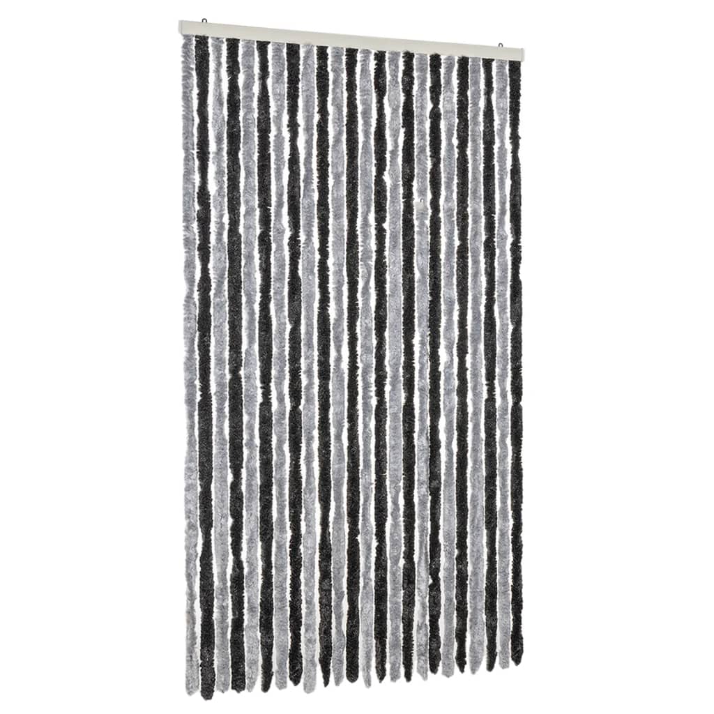 Vidaxl Fly Curtain 100x200 cm Chenille Gray and Black