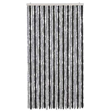 Vidaxl vliegengordijn 100x200 cm chenille grijs en zwart