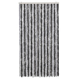 Vidaxl Fly Vorhang 100x230 cm Chenille grau und schwarz