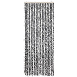 Vidaxl Fly Cundain 56x185 cm Chenille Grey and Black and White