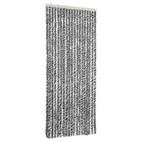 Vidaxl Fly Curtain 56x200 cm Chenille Grey and Black and White