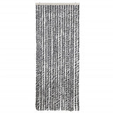 Vidaxl Fly Curtain 56x200 cm Chenille Grey and Black and White