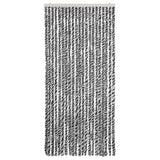 Vidaxl Fly curtain 90x200 cm Chenille gray and black and white