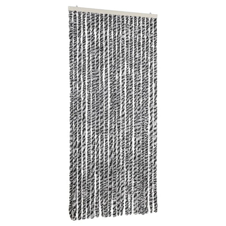 Vidaxl vliegengordijn 90x220 cm chenille grijs en zwart-wit