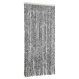 Vidaxl fléien Rido 90x220 cm Chenille Grey a schwaarz a wäiss