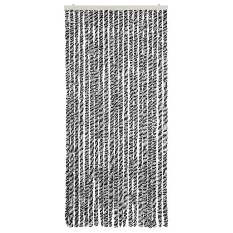 Vidaxl vliegengordijn 90x220 cm chenille grijs en zwart-wit