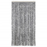 Cortina de mosca Vidaxl 100x200 cm chenille gris y blanco y negro