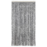 Vidaxl Fly Curtain 100x230 cm Chenille Grey and Black and White