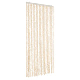 Cortina de mosca Vidaxl 56x200 cm chenille beige y blanco