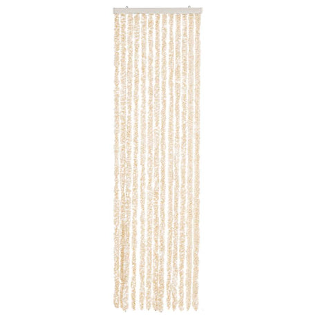Vidaxl vliegengordijn 56x200 cm chenille beige en wit