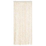 Vidaxl Fly Vorhang 56x200 cm Chenille Beige und Weiß