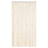 Vidaxl Fly Vorhang 100x200 cm Chenille Beige und Weiß