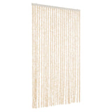 Vidaxl Fly Vorhang 100x220 cm Chenille Beige und Weiß