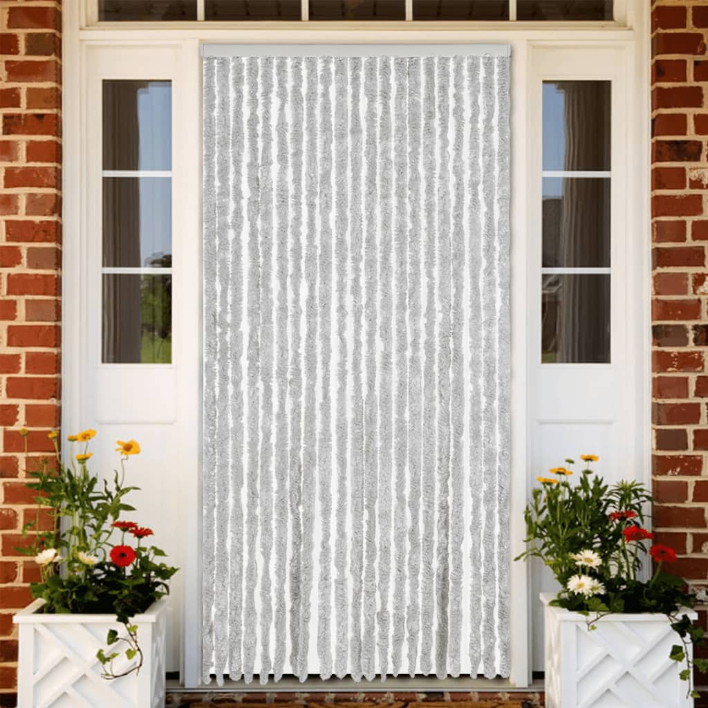 Vidaxl Fly Curtain 90x200 cm CHENILLE GREY