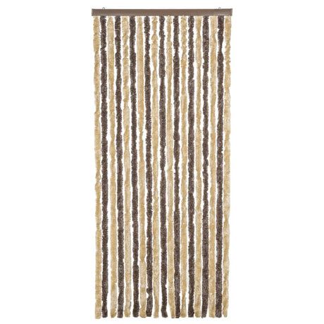 Vidaxl vliegengordijn 56x185 cm chenille donkerbruin en beige
