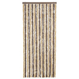 Vidaxl Fly Curtain 56x185 cm Chenille Dark Brown and Beige