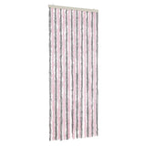 Vidaxl Fly Curtain 56x185 cm CHENILLE Silver Gris et rose