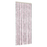 Vidaxl Fly Curtain 56x200 cm Chenille sølvgrå og rosa