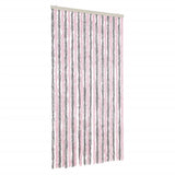 Vidaxl Fly Curtain 100x200 cm Chenille sølvgrå og rosa