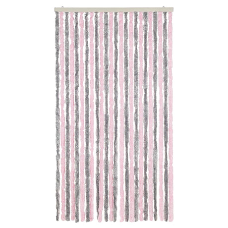 Vidaxl vliegengordijn 100x200 cm chenille zilvergrijs en roze