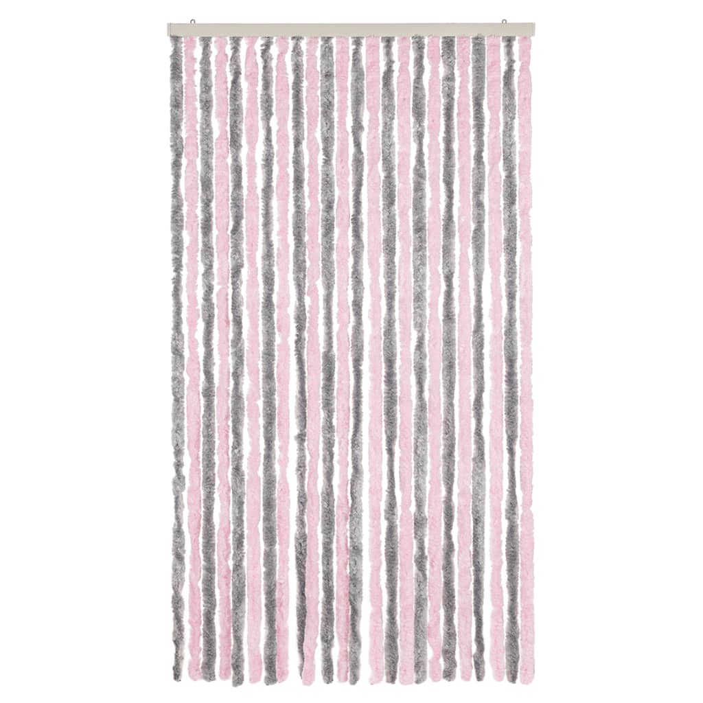 Vidaxl vliegengordijn 100x200 cm chenille zilvergrijs en roze