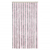 Vidaxl vliegengordijn 100x220 cm chenille zilvergrijs en roze