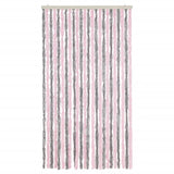 Cortina de mosca Vidaxl 100x220 cm chenille plateado gris y rosa