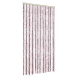 Vidaxl Fly Cundain 100x230 cm Chenille Silver Grey and Pink