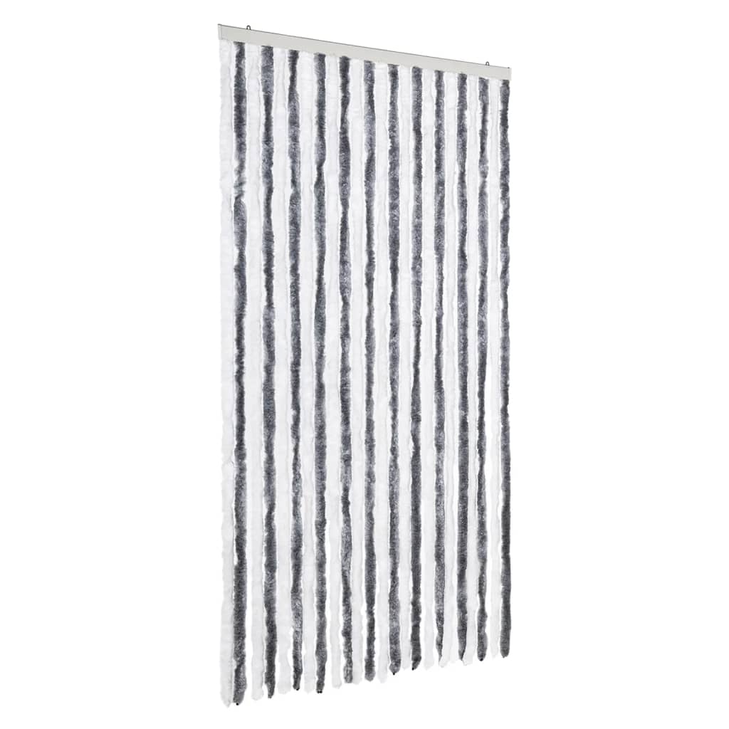 Vidaxl Fly Curtain 100x230 cm Chenille Gray and White