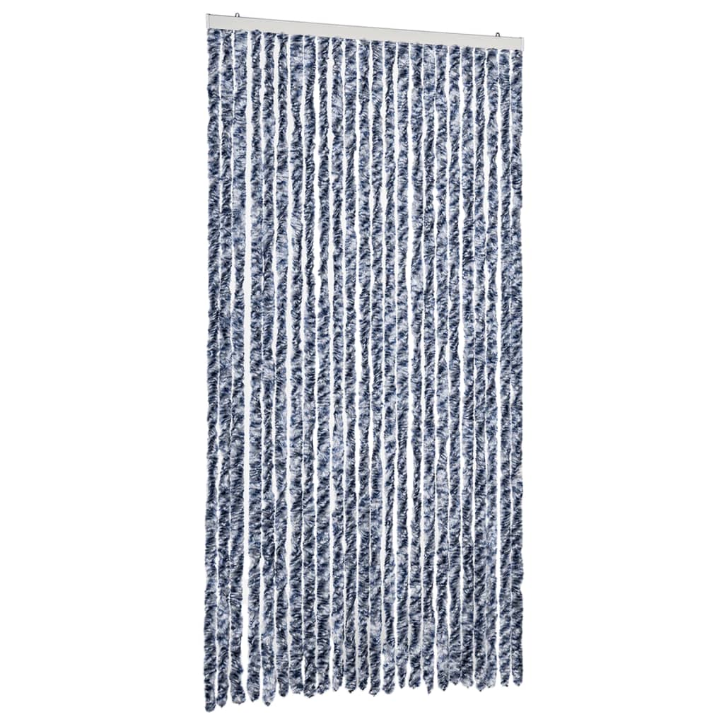 Vidaxl Fly Curtain 100x200 cm Chenille Blue and White