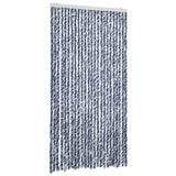 Vidaxl Fly Cundain 100x200 cm Chenille Blue and White