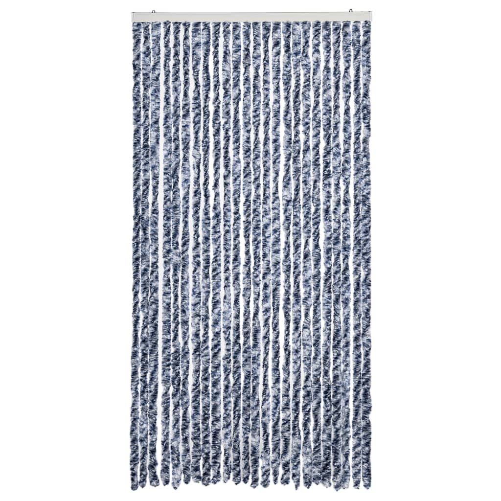 Vidaxl Fly curtain 100x200 cm Chenille blue and white