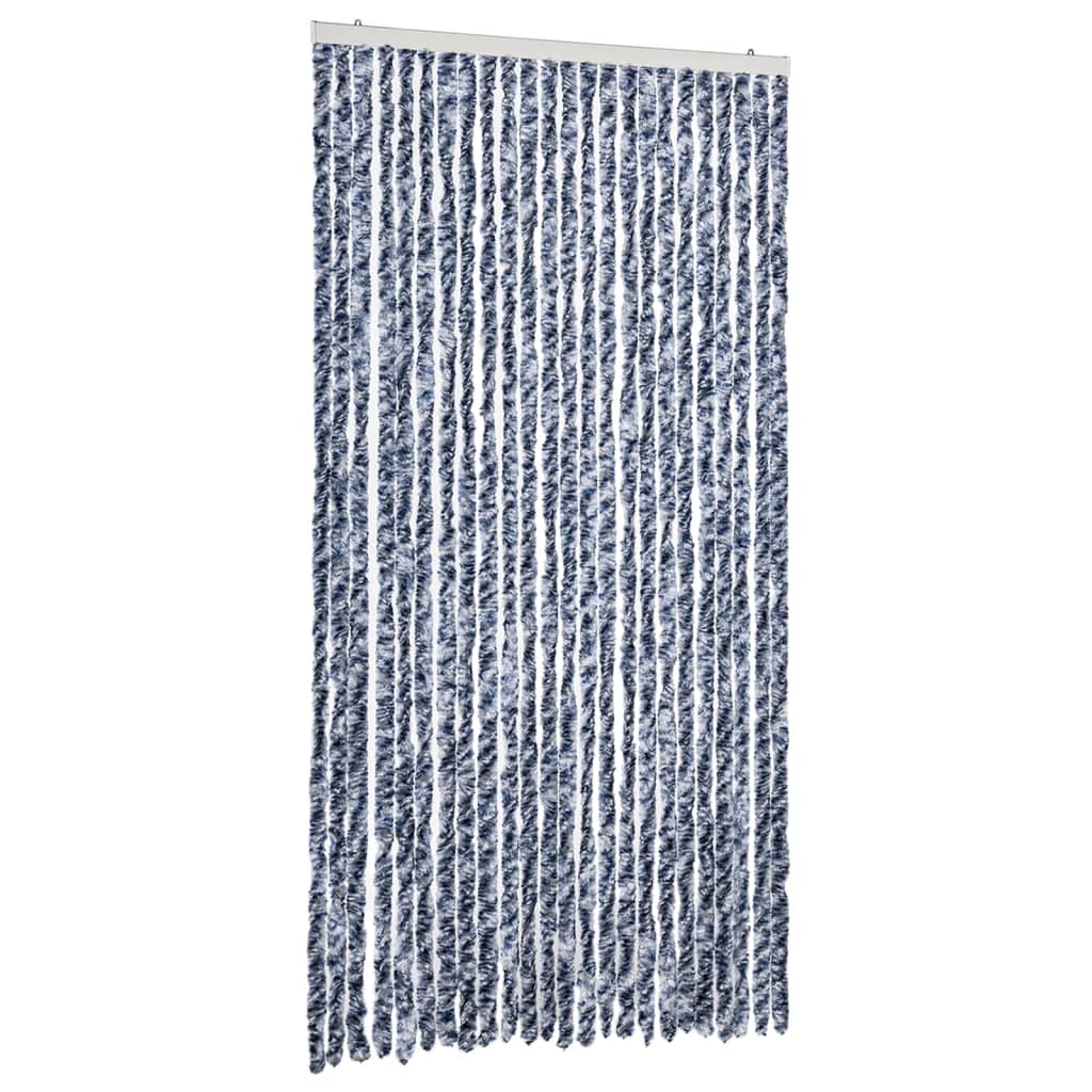 Vidaxl Fly curtain 100x230 cm Chenille blue and white