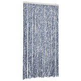 Vidaxl Fly Curtain 100x230 cm Chenille Blue and White