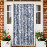 Vidaxl Fly Curtain 100x230 cm Chenille Blue and White