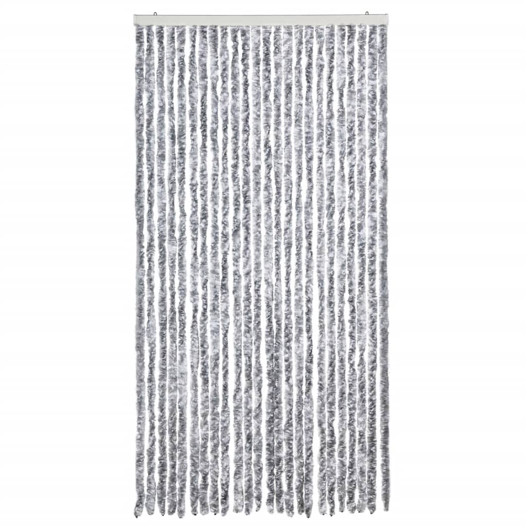 Vidaxl Fly Curtain 100x230 cm Chenille White and Grey